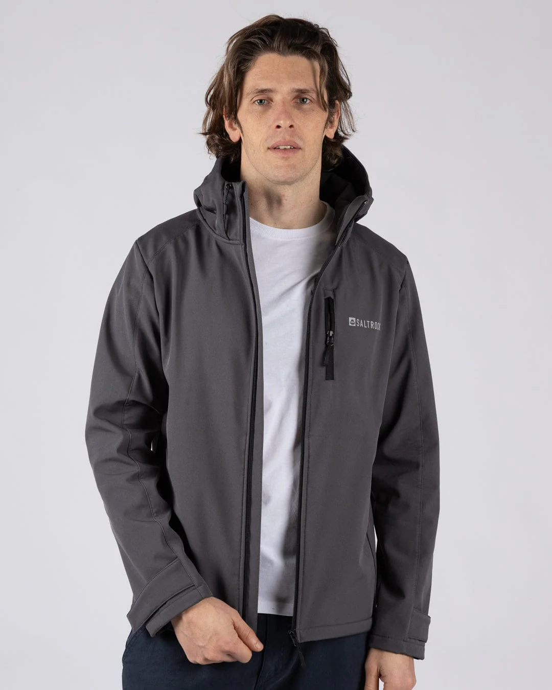 Munros II - Mens Water Resistant Softshell Jacket - Dark Grey - Image 4