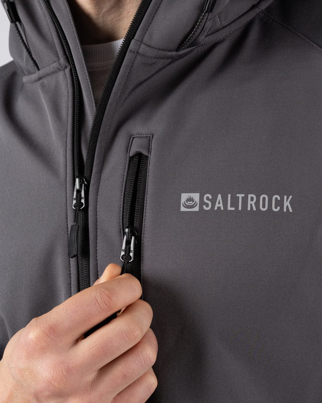 Munros II - Mens Water Resistant Softshell Jacket - Dark Grey - Image 5