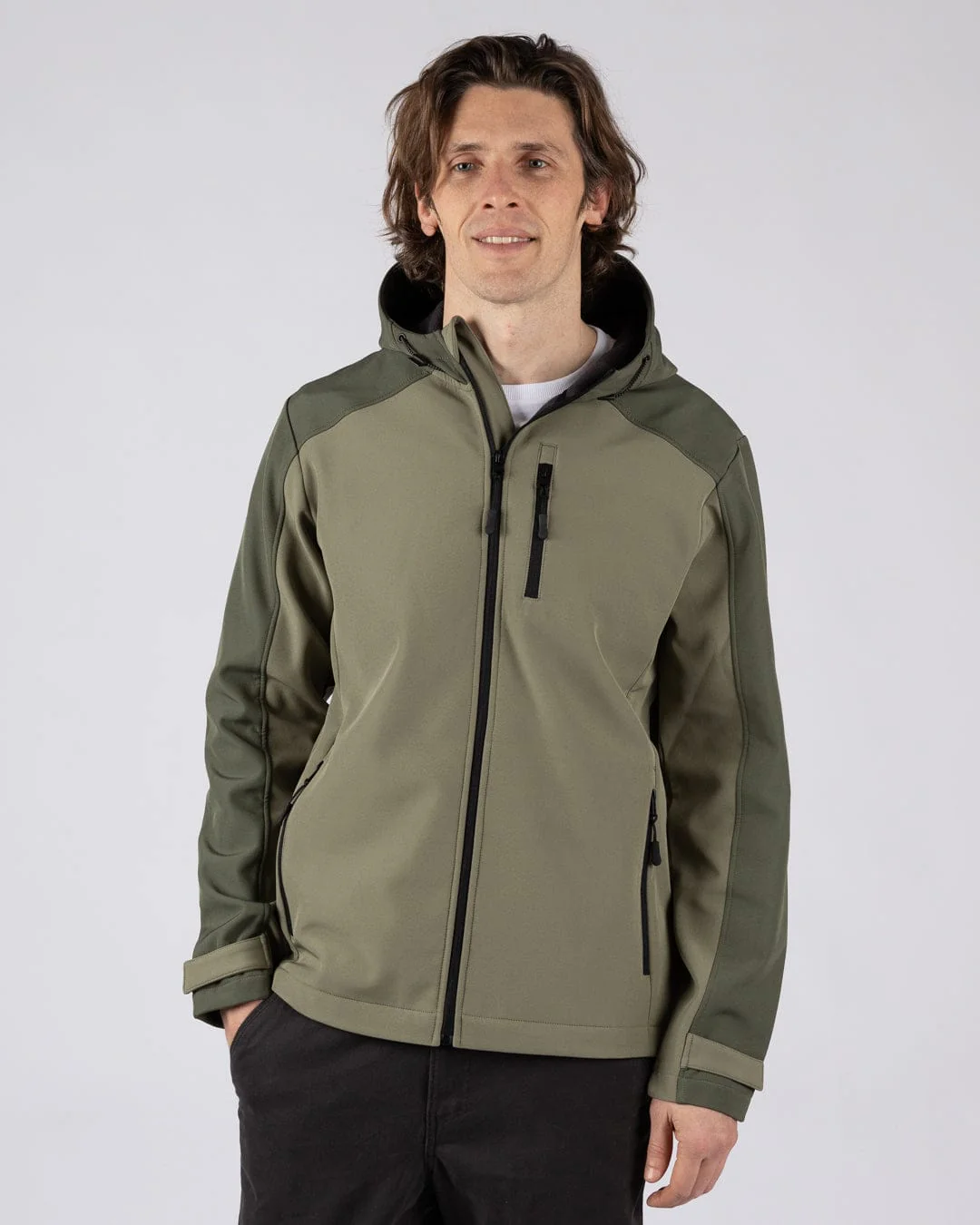Munry - Mens Water Resistant Softshell Jacket - Dark Green - Image 7
