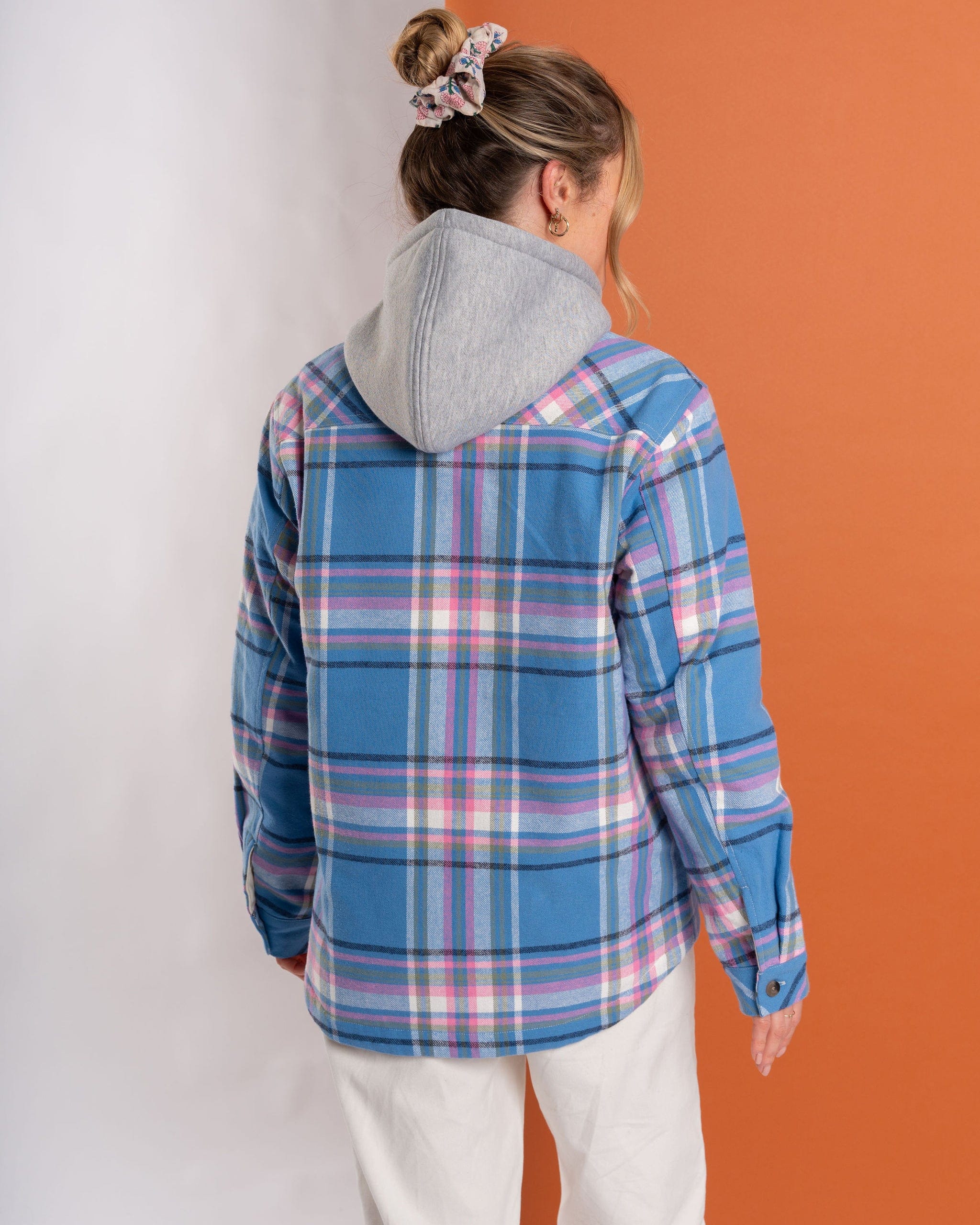 Myla - Womens Hooded Shacket - Blue - Image 3