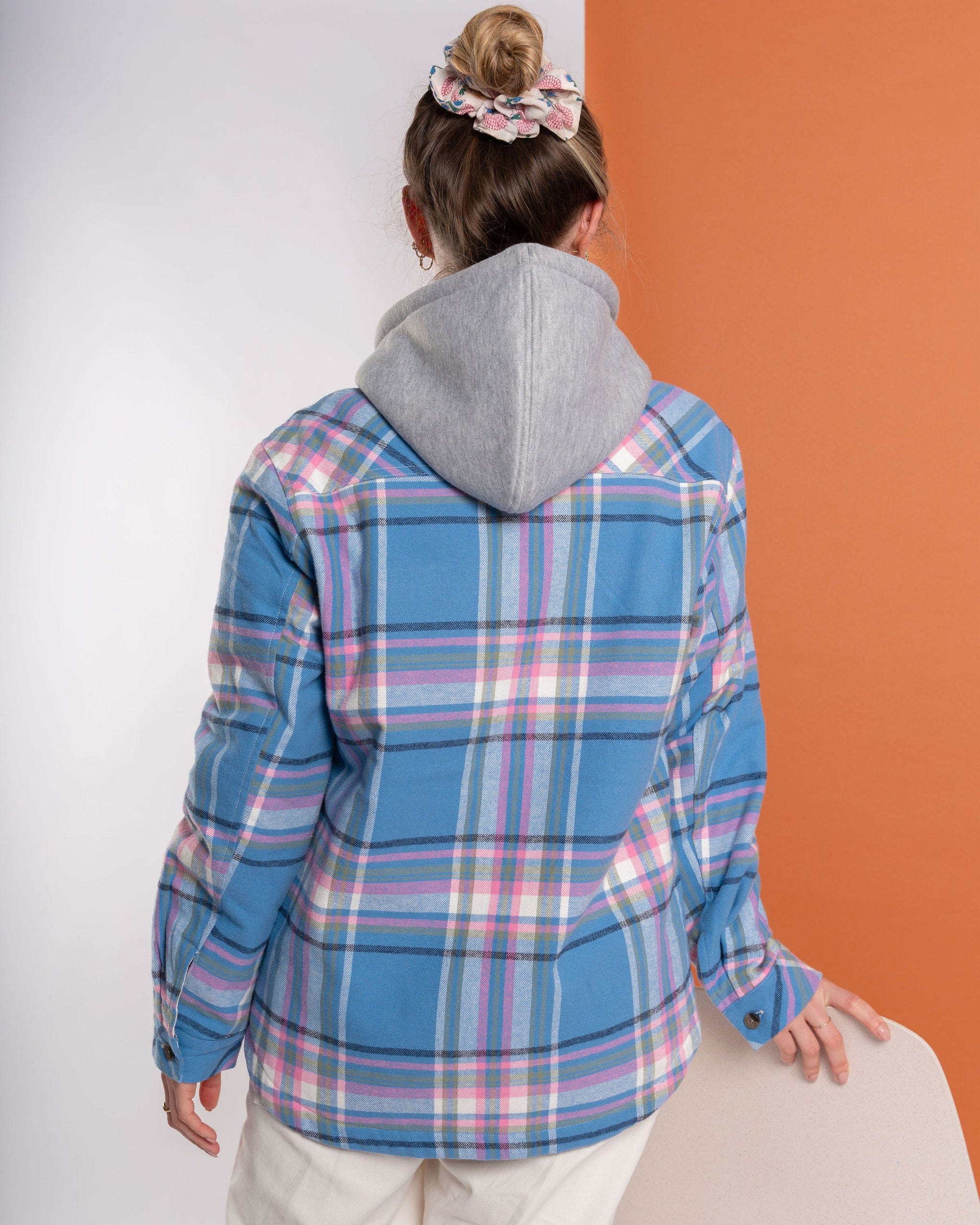 Myla - Womens Hooded Shacket - Blue - Image 9