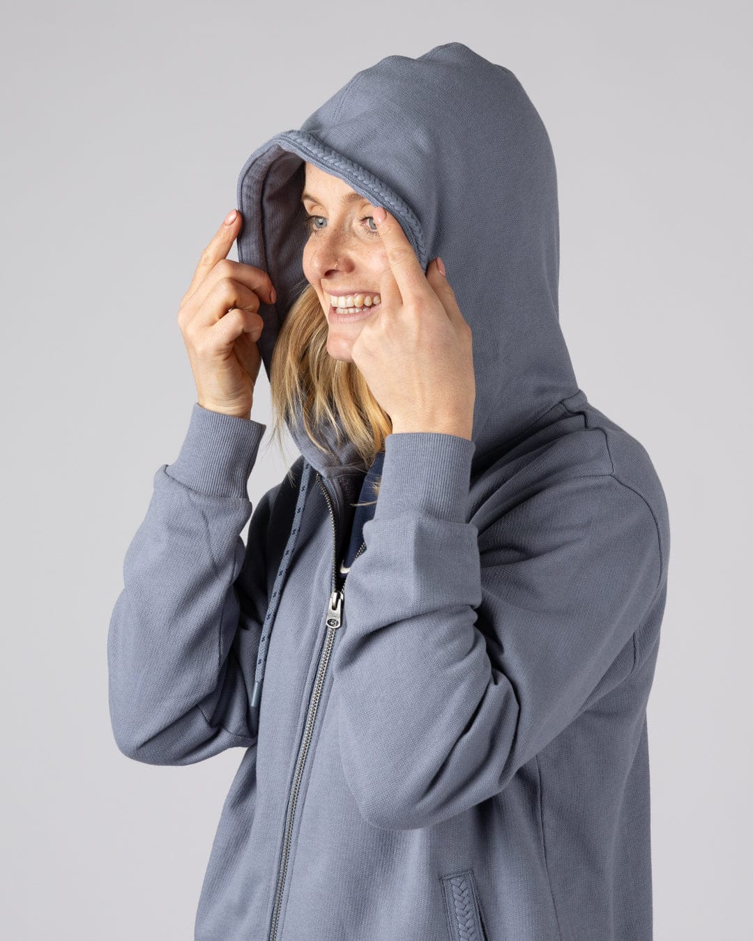 Nikka - Womens Zip Hoodie - Blue - Image 5