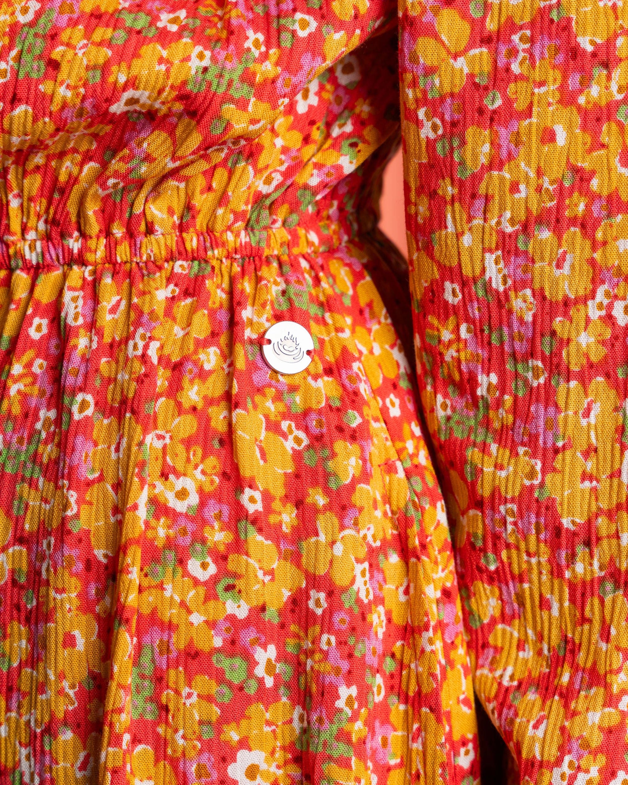 Nova - Womens Floral Midi Dress - Coral - Image 5