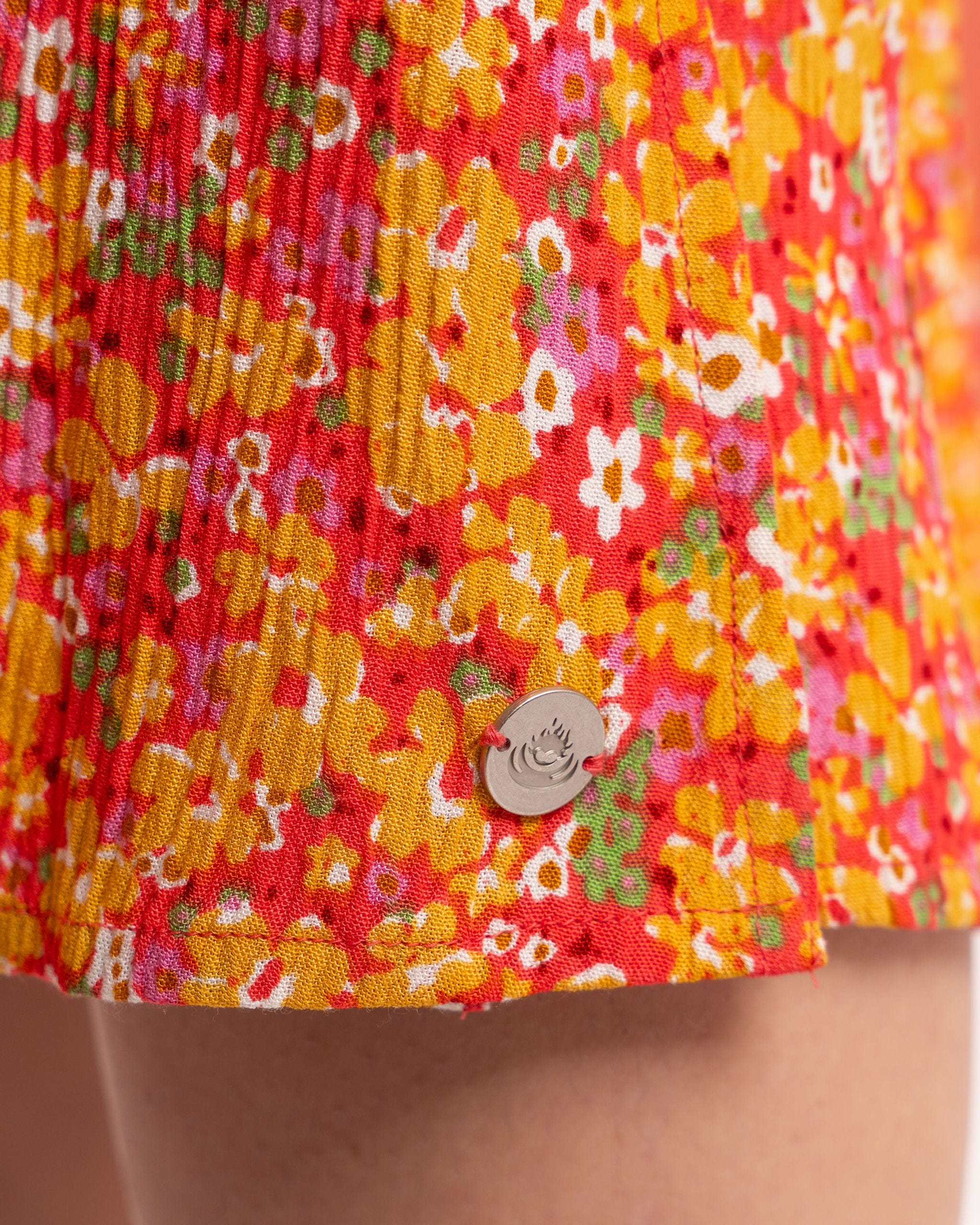 Nova - Womens Floral Midi Skirt - Coral - Image 5