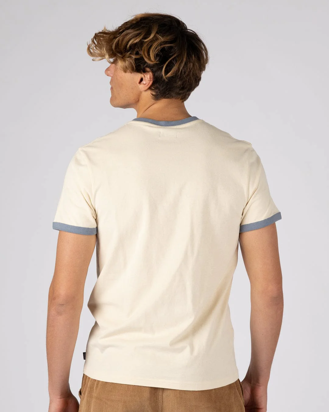 Offshore Ringer - Mens Short Sleeve T-Shirt - Cream - Image 5
