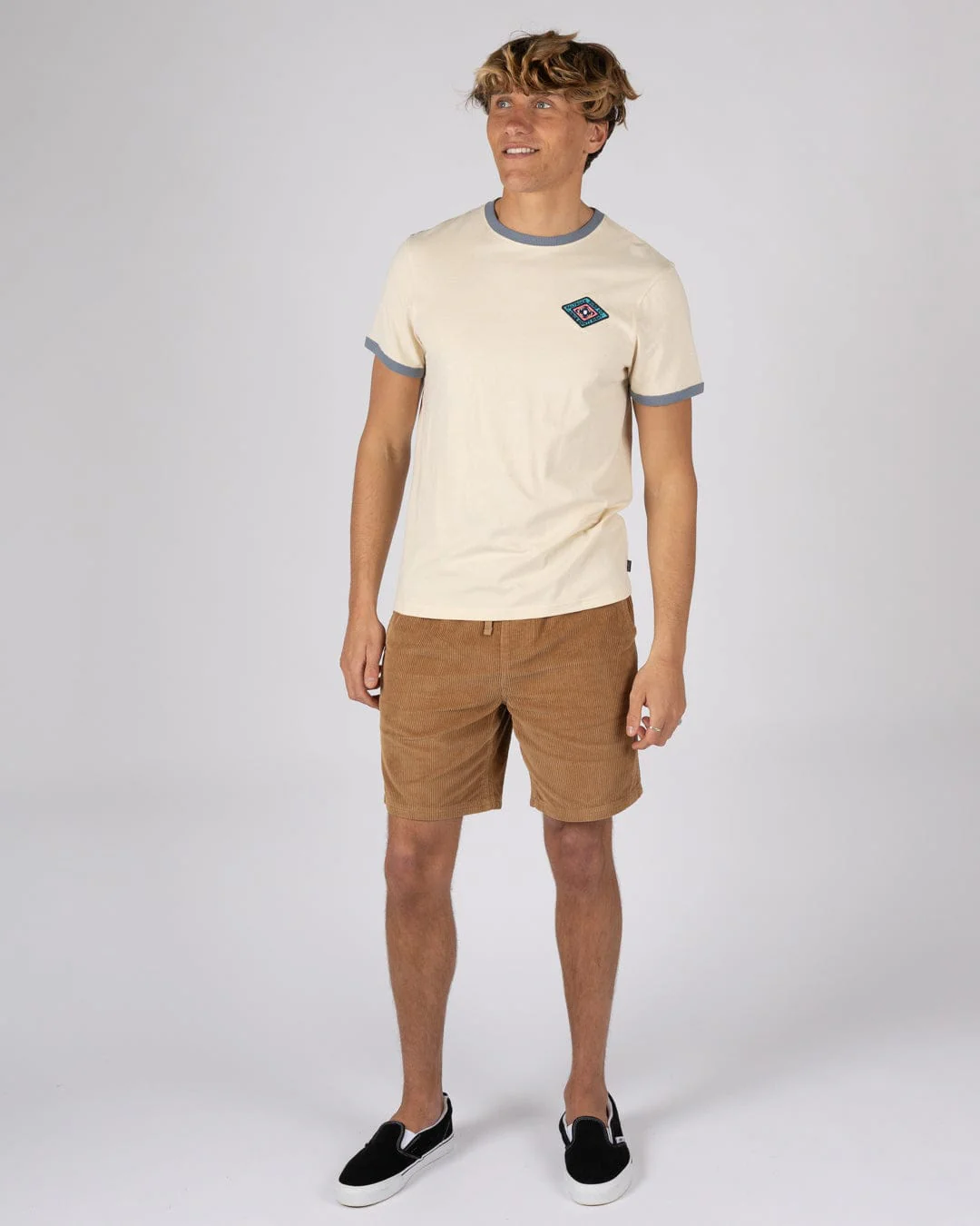 Offshore Ringer - Mens Short Sleeve T-Shirt - Cream - Image 6