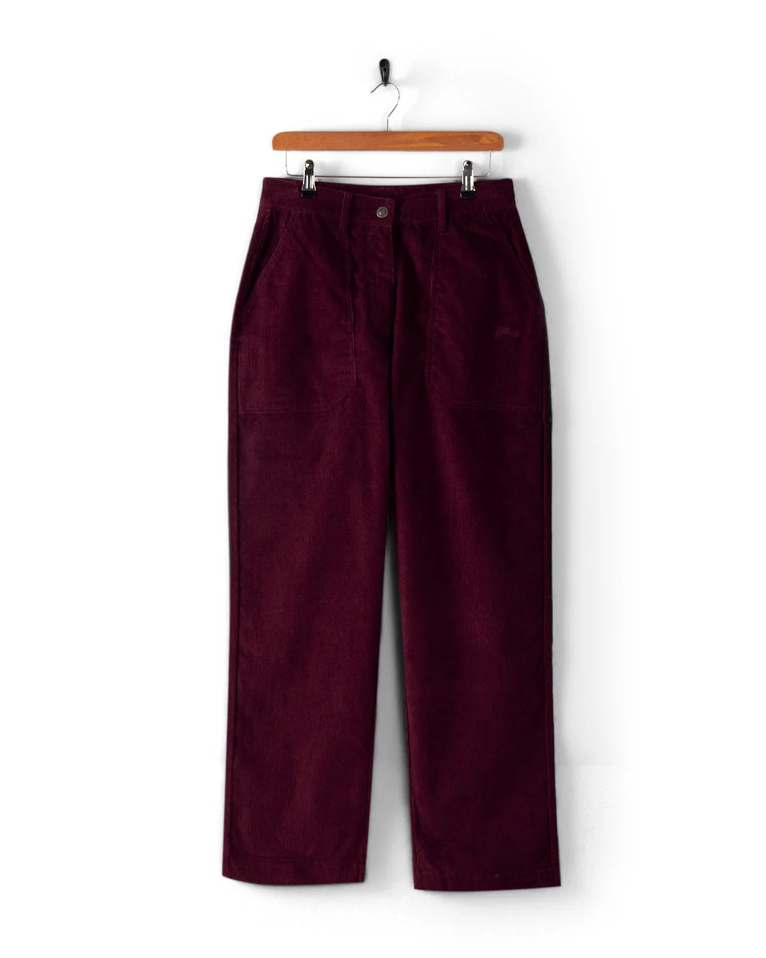 Ogden Cord - Womens Straight Leg Cord Trousers - Burgundy - Image 3