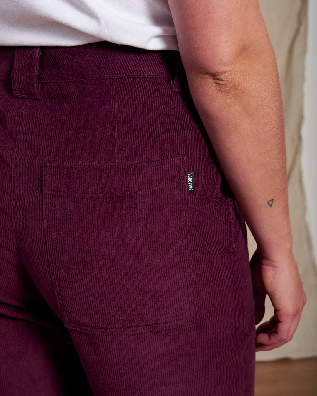 Ogden Cord - Womens Straight Leg Cord Trousers - Burgundy - Image 4