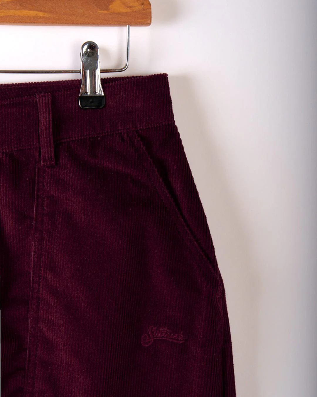 Ogden Cord - Womens Straight Leg Cord Trousers - Burgundy - Image 7