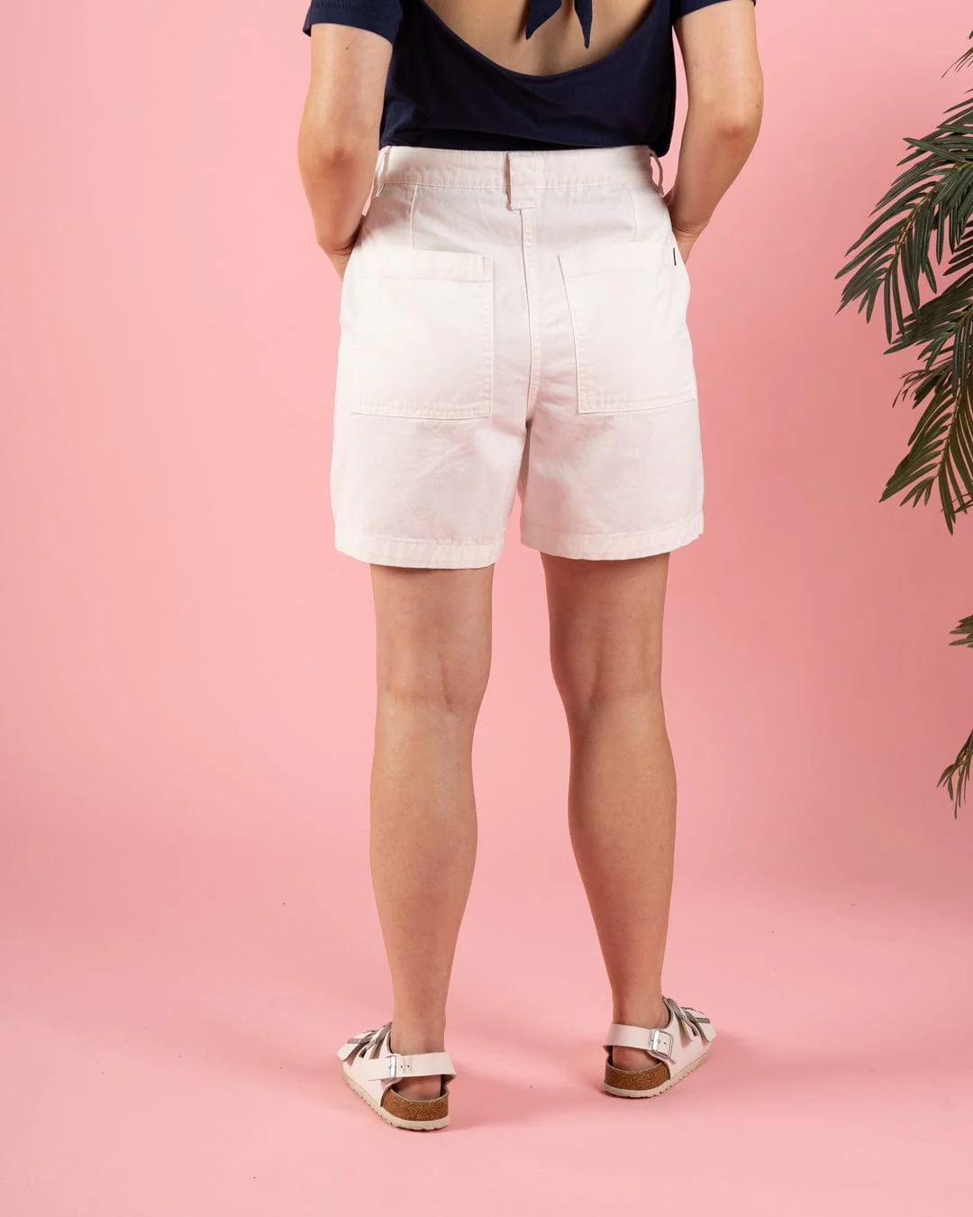Ogden - Womens Longline Chino Shorts - White - Image 11