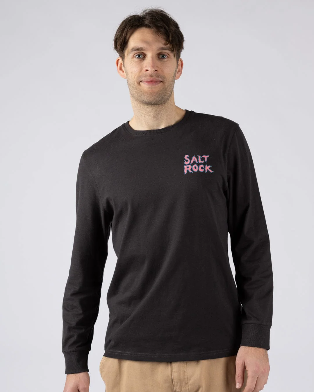 One More Wave - Mens Long Sleeve -Shirt - Dark Grey - Image 2