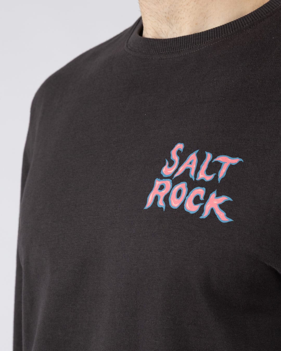 One More Wave - Mens Long Sleeve -Shirt - Dark Grey - Image 4