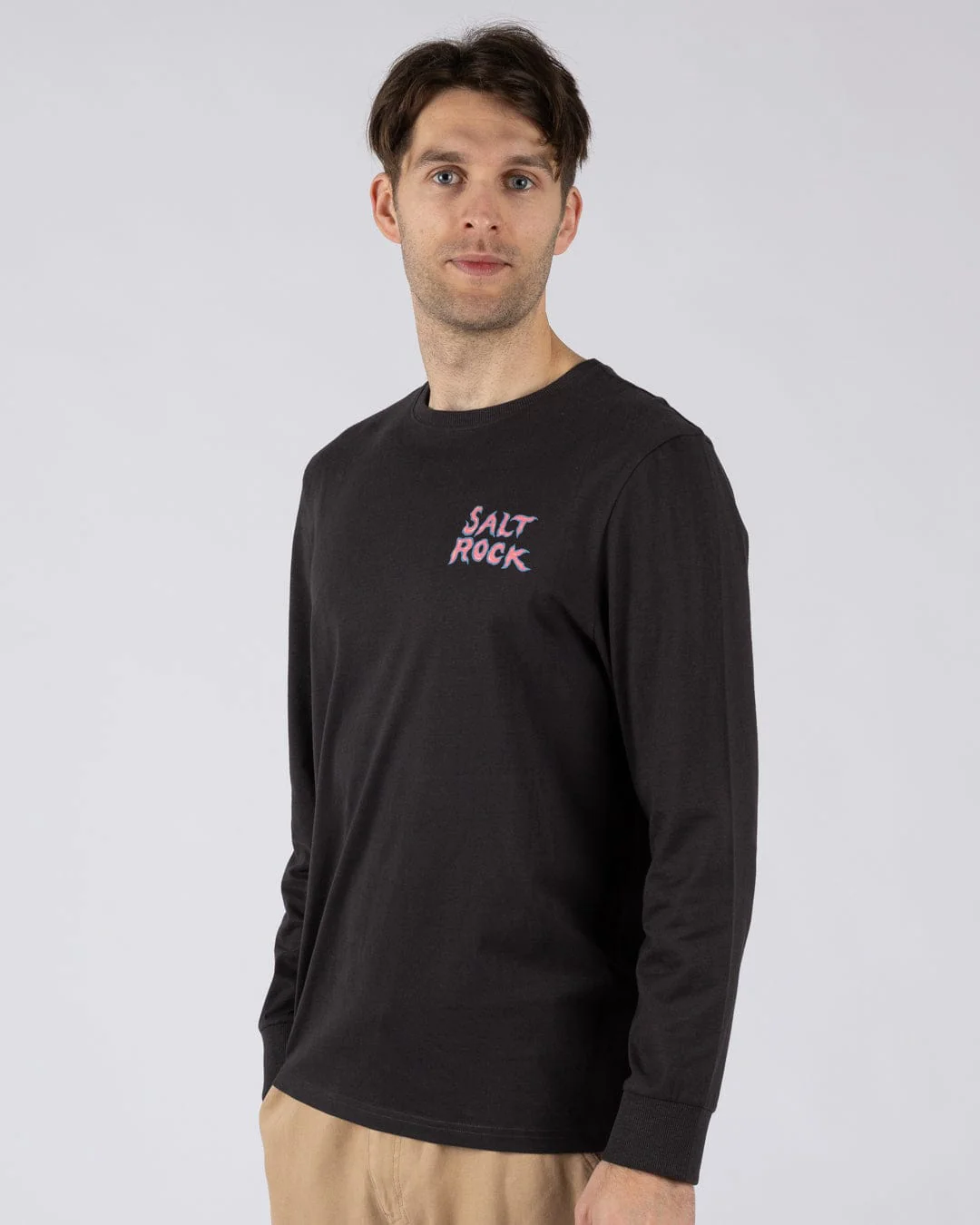 One More Wave - Mens Long Sleeve -Shirt - Dark Grey - Image 5