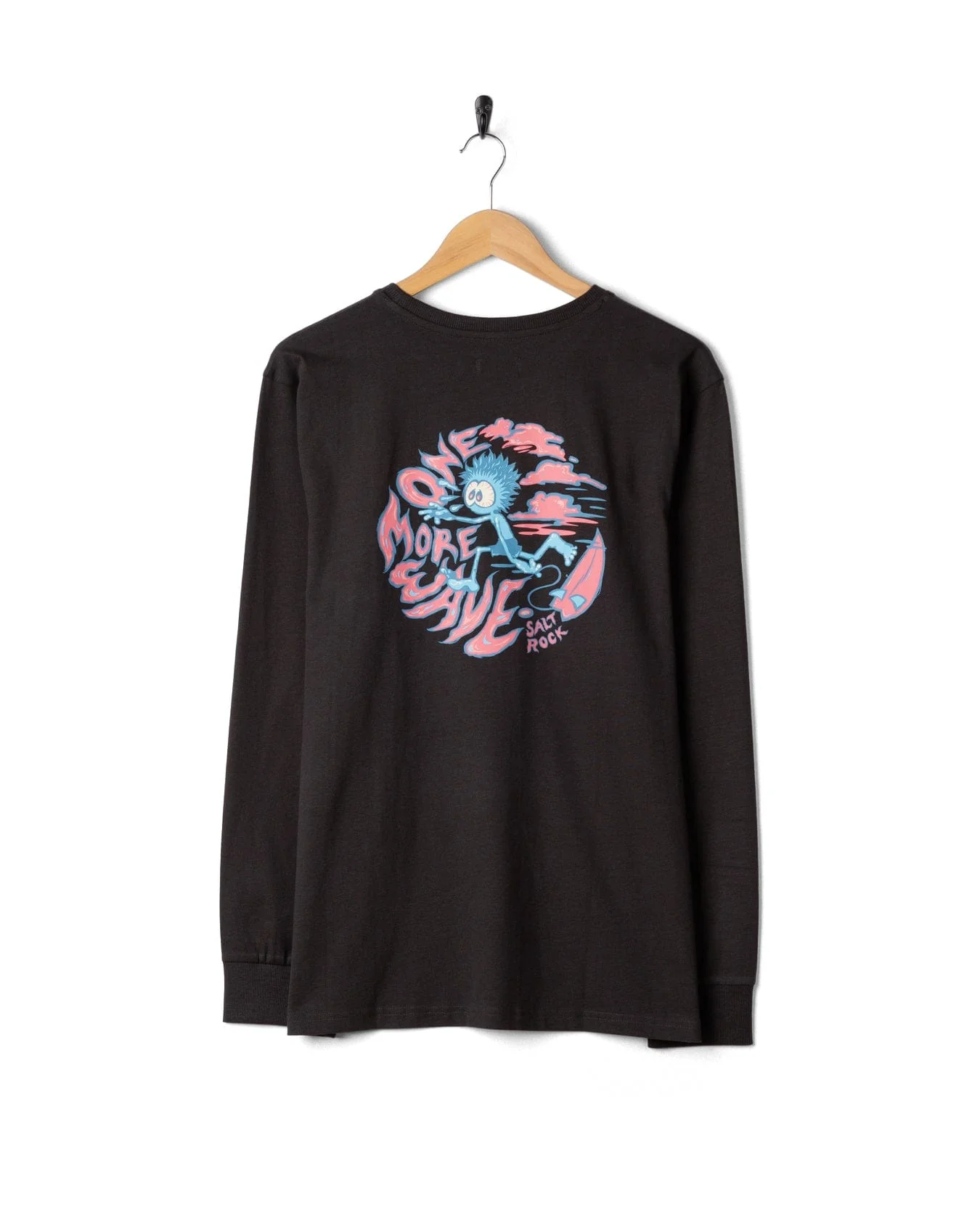 One More Wave - Mens Long Sleeve -Shirt - Dark Grey - Image 8