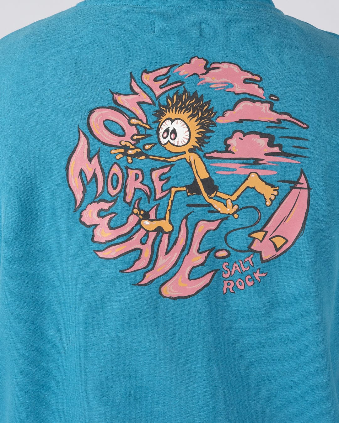 One More Wave - Mens Pop Hoodie- Bright Blue - Image 2