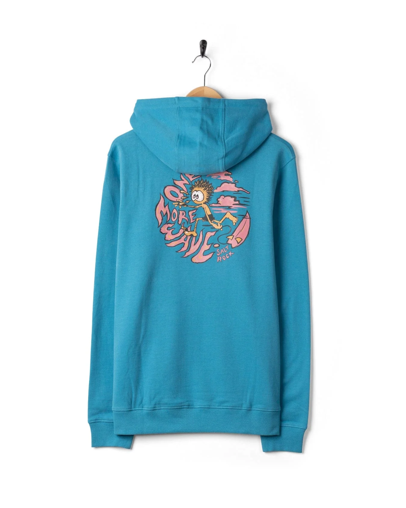 One More Wave - Mens Pop Hoodie- Bright Blue - Image 4