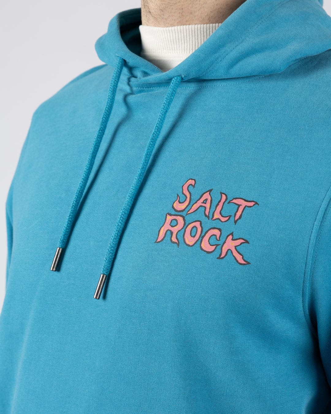 One More Wave - Mens Pop Hoodie- Bright Blue - Image 5