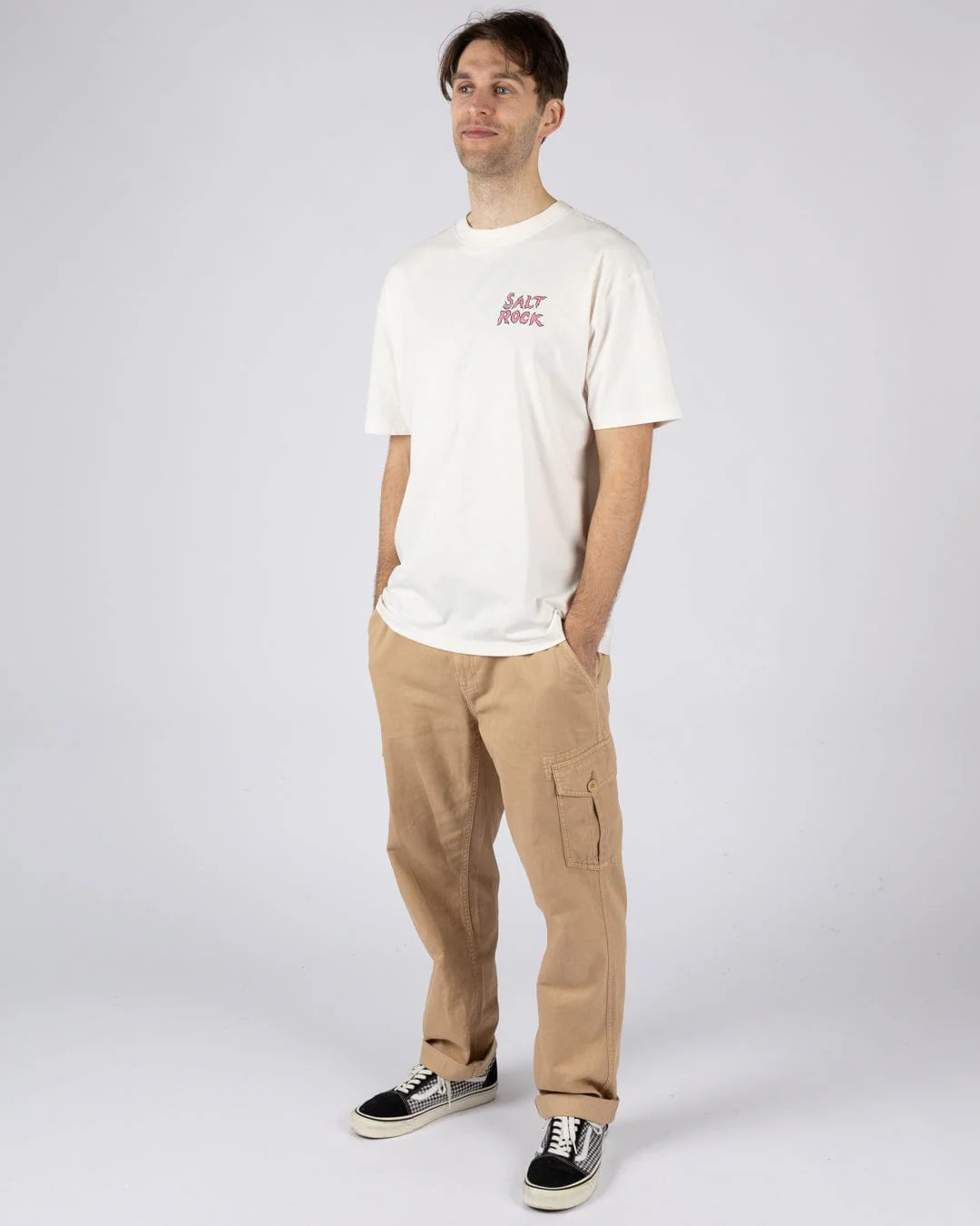 One More Wave - Mens Oversized Short Sleeve T-Shirt- Cream - Image 3