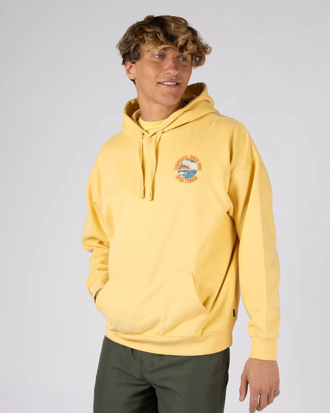 Open Finals - Mens Pop Hoodie - Yellow - Image 2