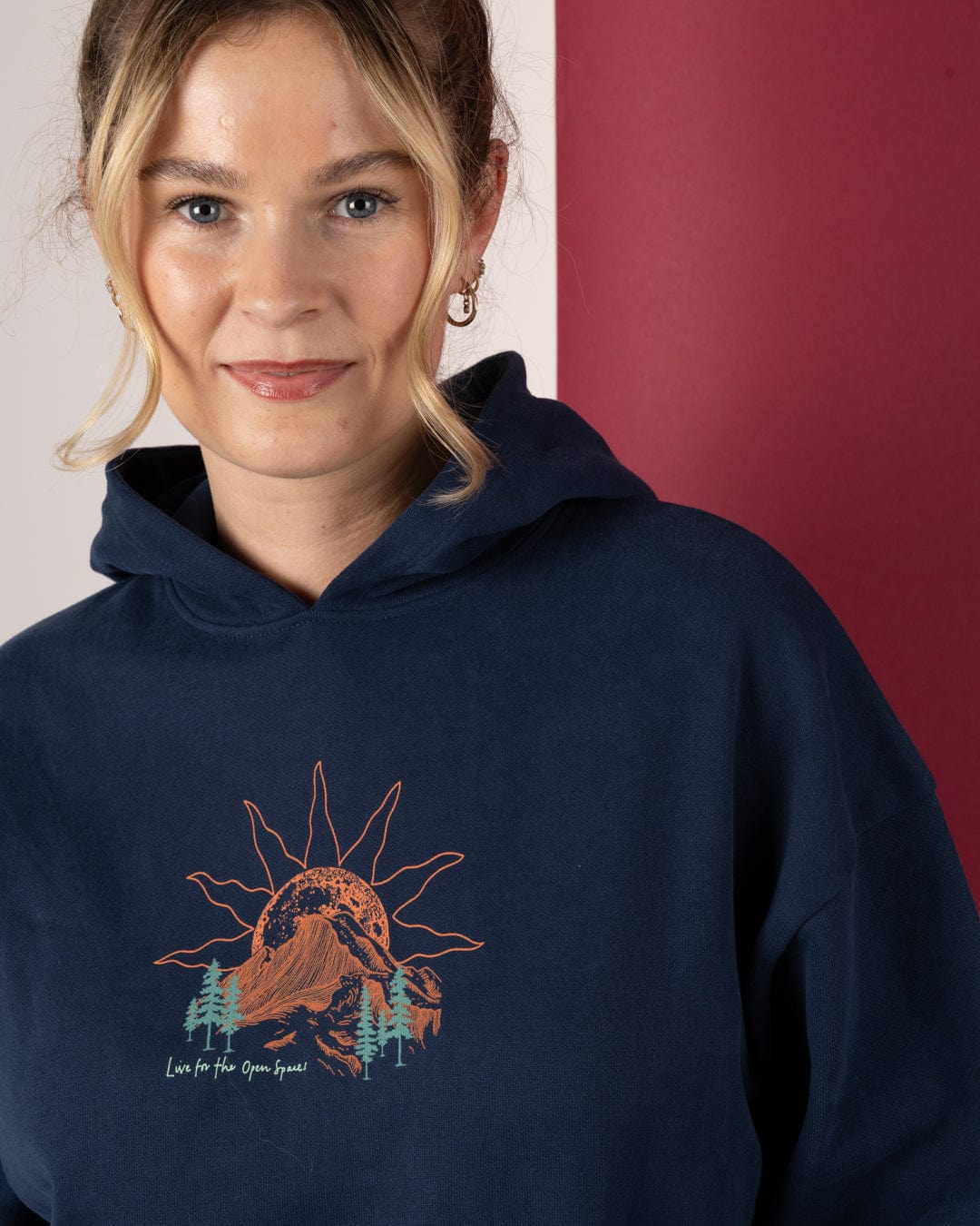 Open Road - Womens Pop Hoodie - Blue - Image 4