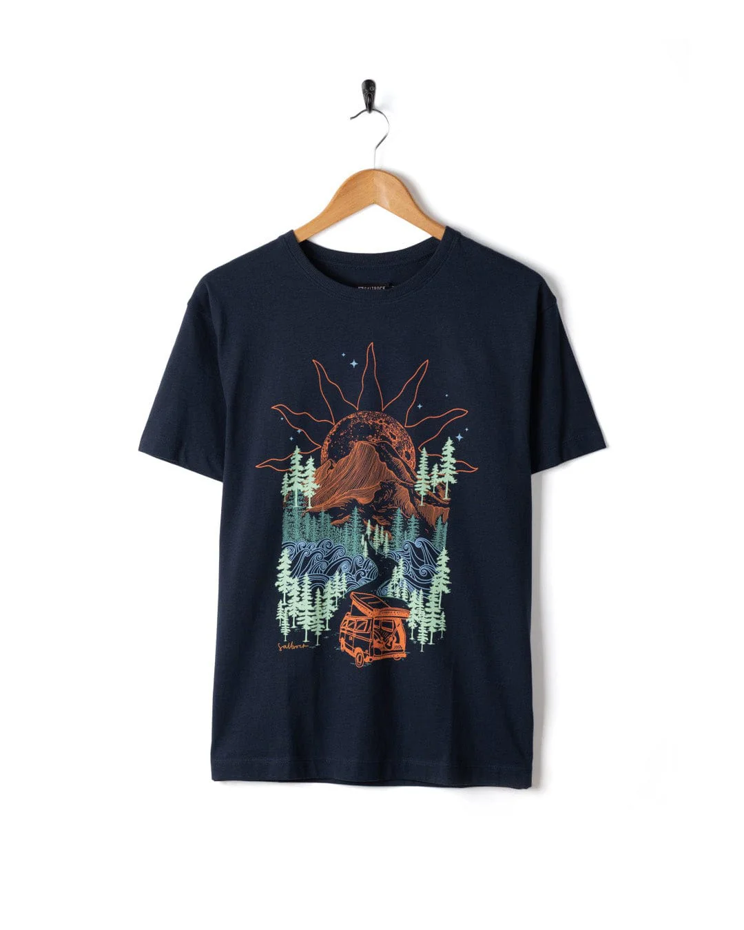 Open Road - Womens Oversized Short Sleeve T-Shirt - Blue - Image 3