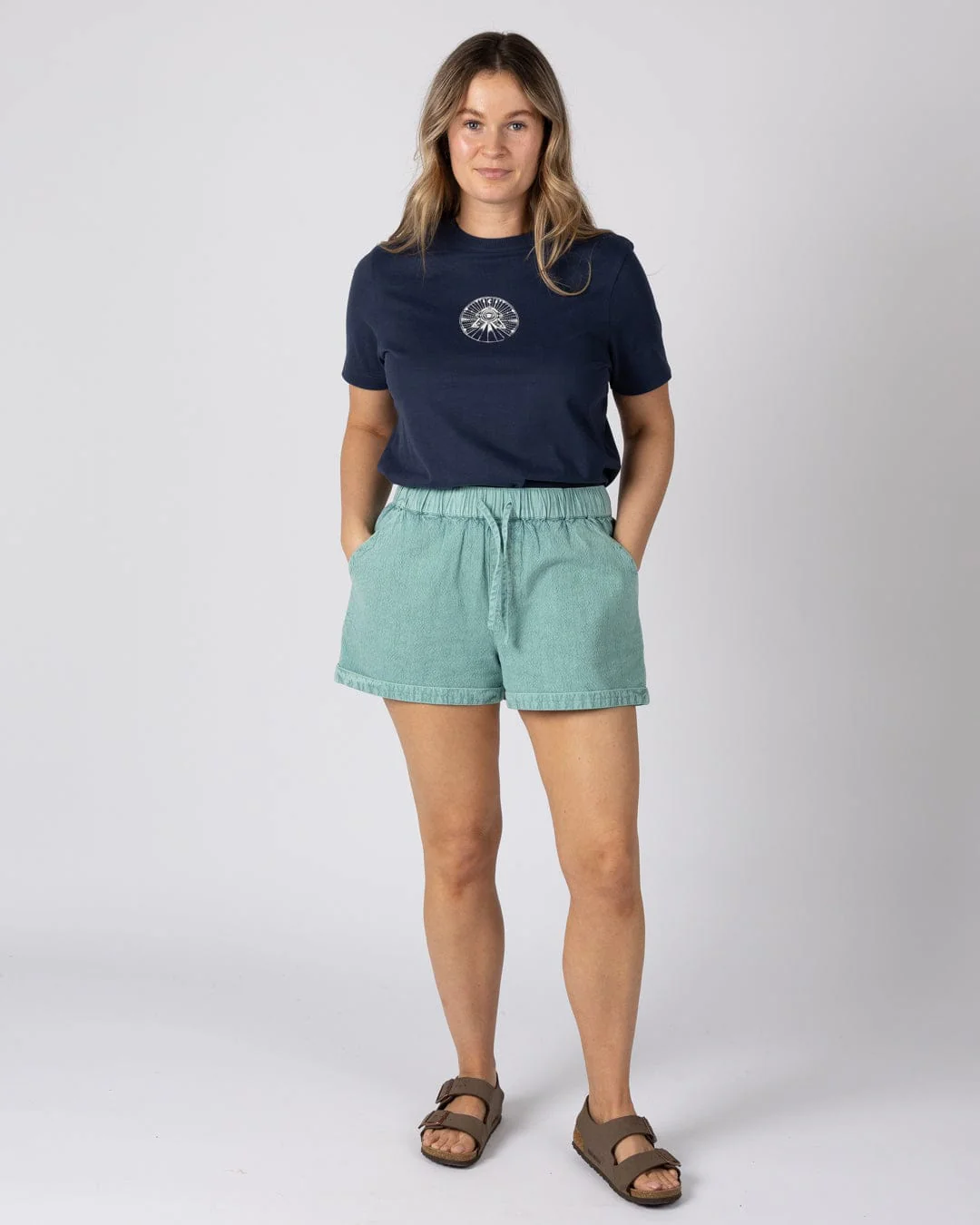 Opie - Womens Woven Short - Blue - Image 2