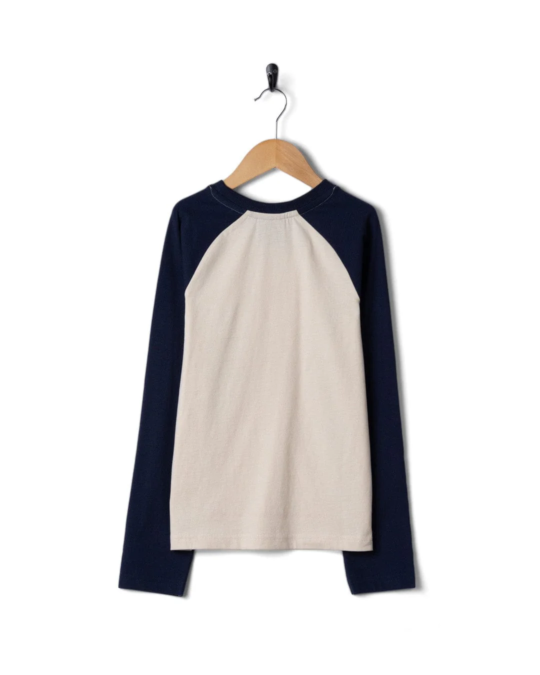 Origin Stripe - Kids Long Sleeve Raglan T-Shirt - Blue - Image 4