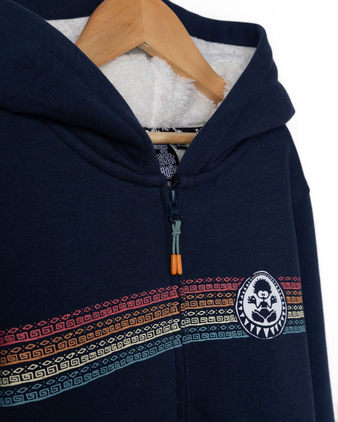 Origin Stripe - Kids Borg Lined Hood - Blue - Image 4