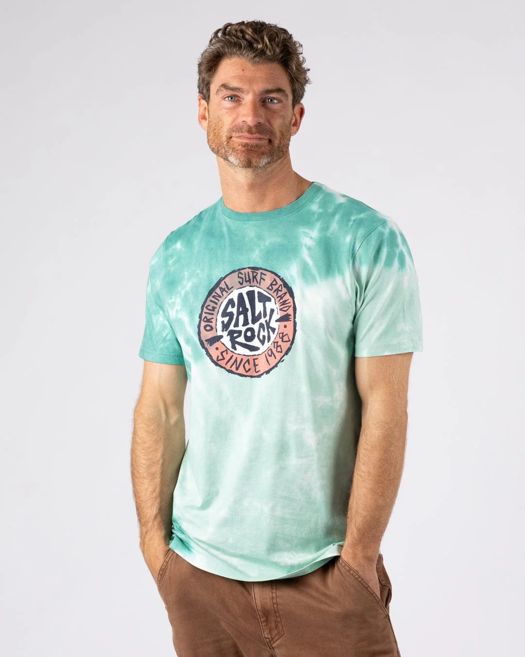 Original SR - Mens Oversized Tie Dye Short Sleeve T-Shirt - Green