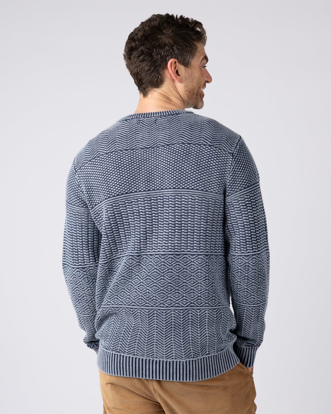 Osman - Mens Knitwear - Dark Blue - Image 3