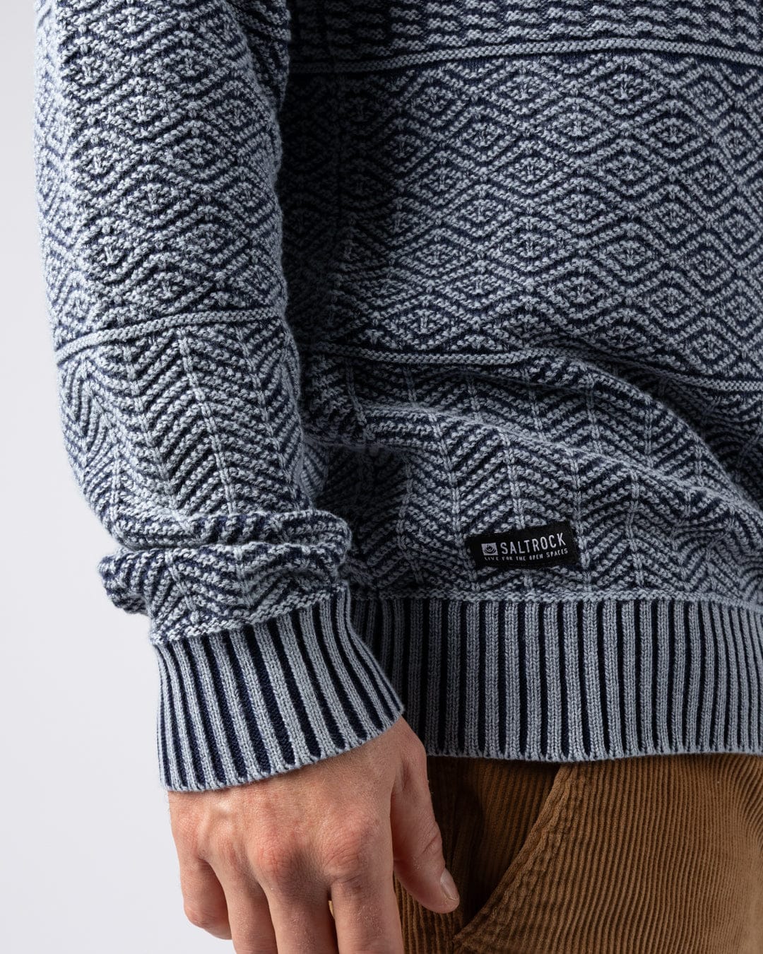 Osman - Mens Knitwear - Dark Blue - Image 4