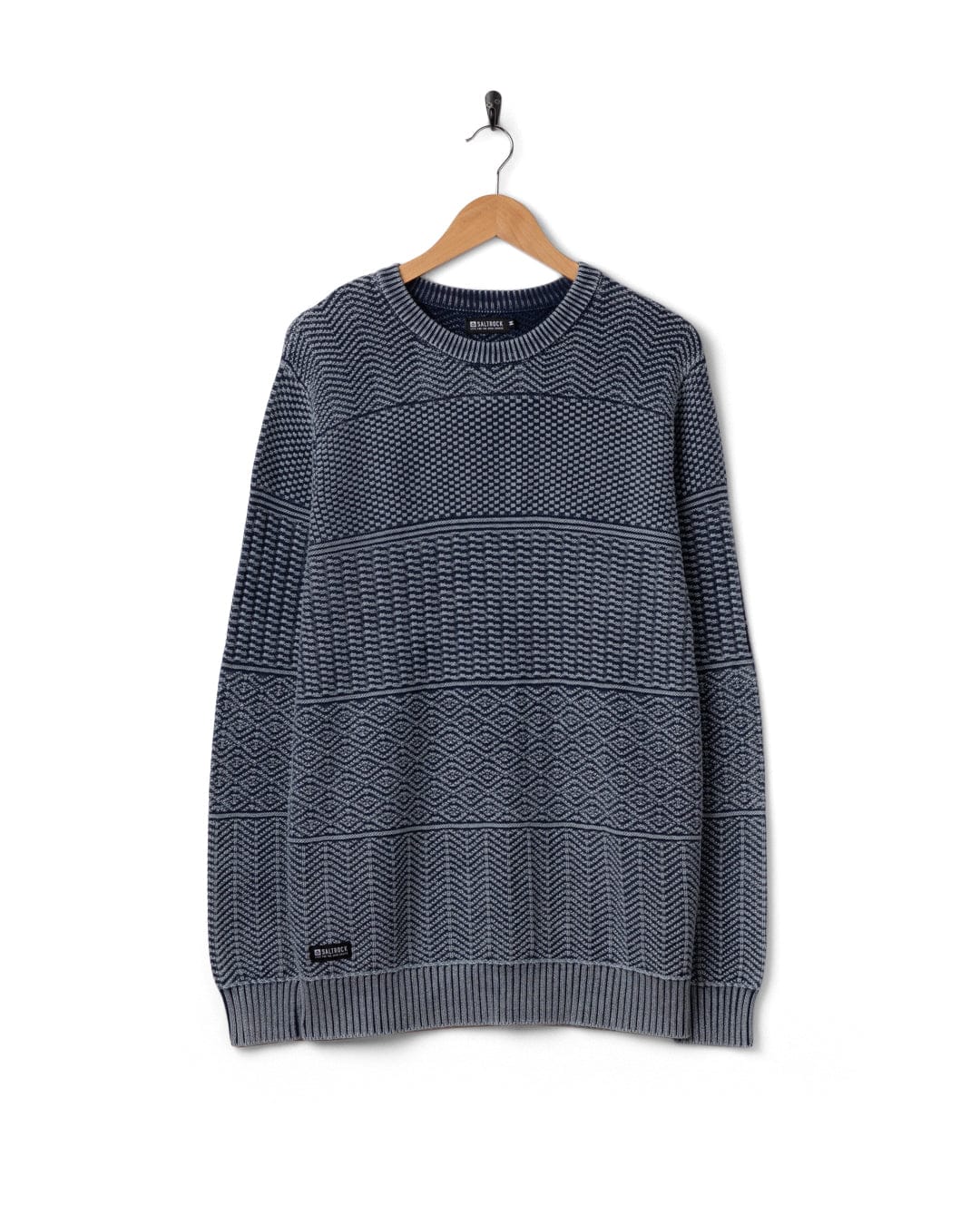 Osman - Mens Knitwear - Dark Blue - Image 5