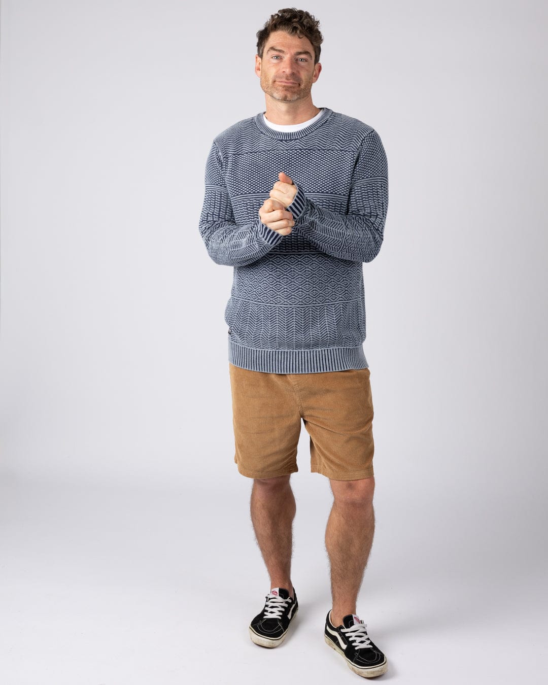 Osman - Mens Knitwear - Dark Blue - Image 6