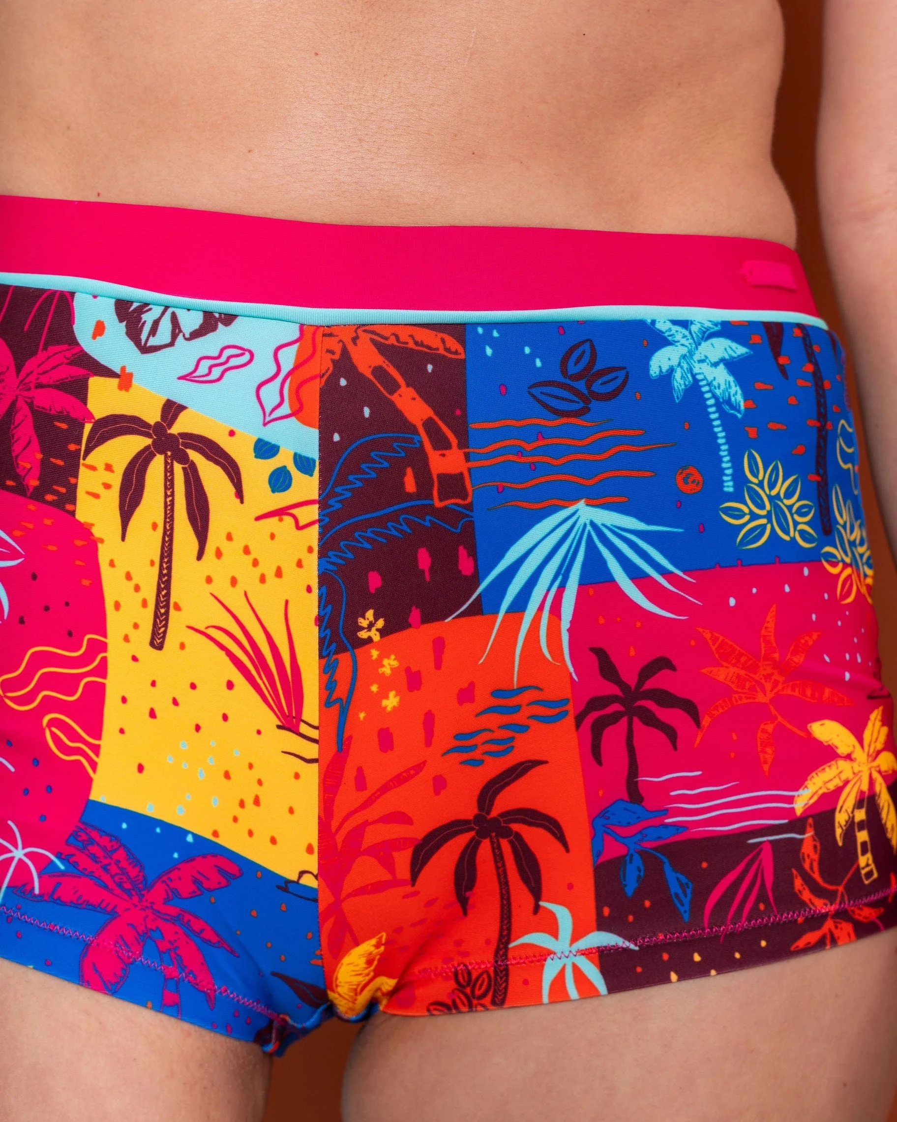 Palm Block - Womens Swim Shorts - Multi - Image 5