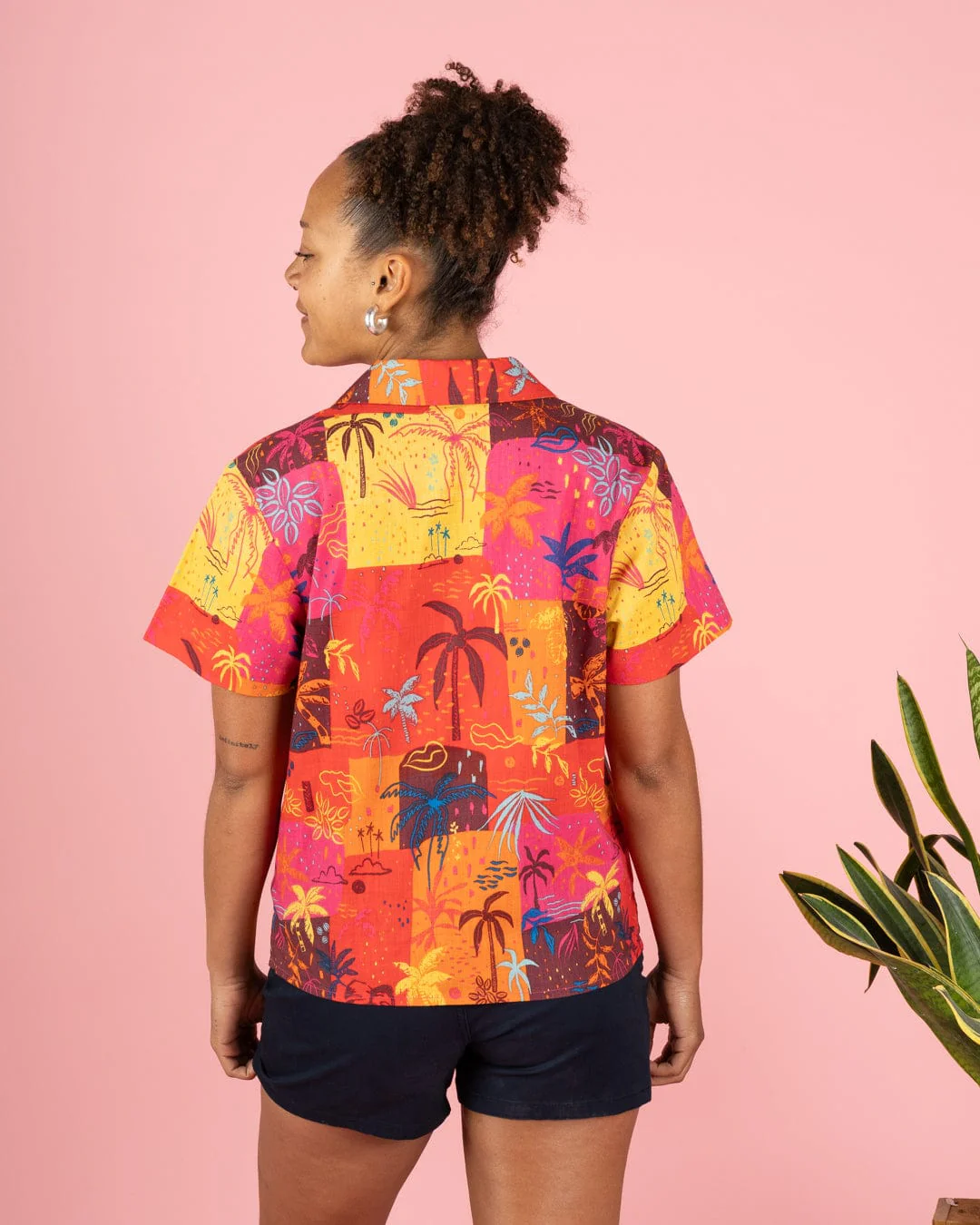 Palm Block - Womens Short Sleeve Shirt - Multi - Image 6