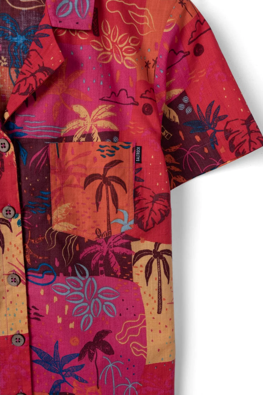 Palm Block - Womens Short Sleeve Shirt - Multi - Image 7