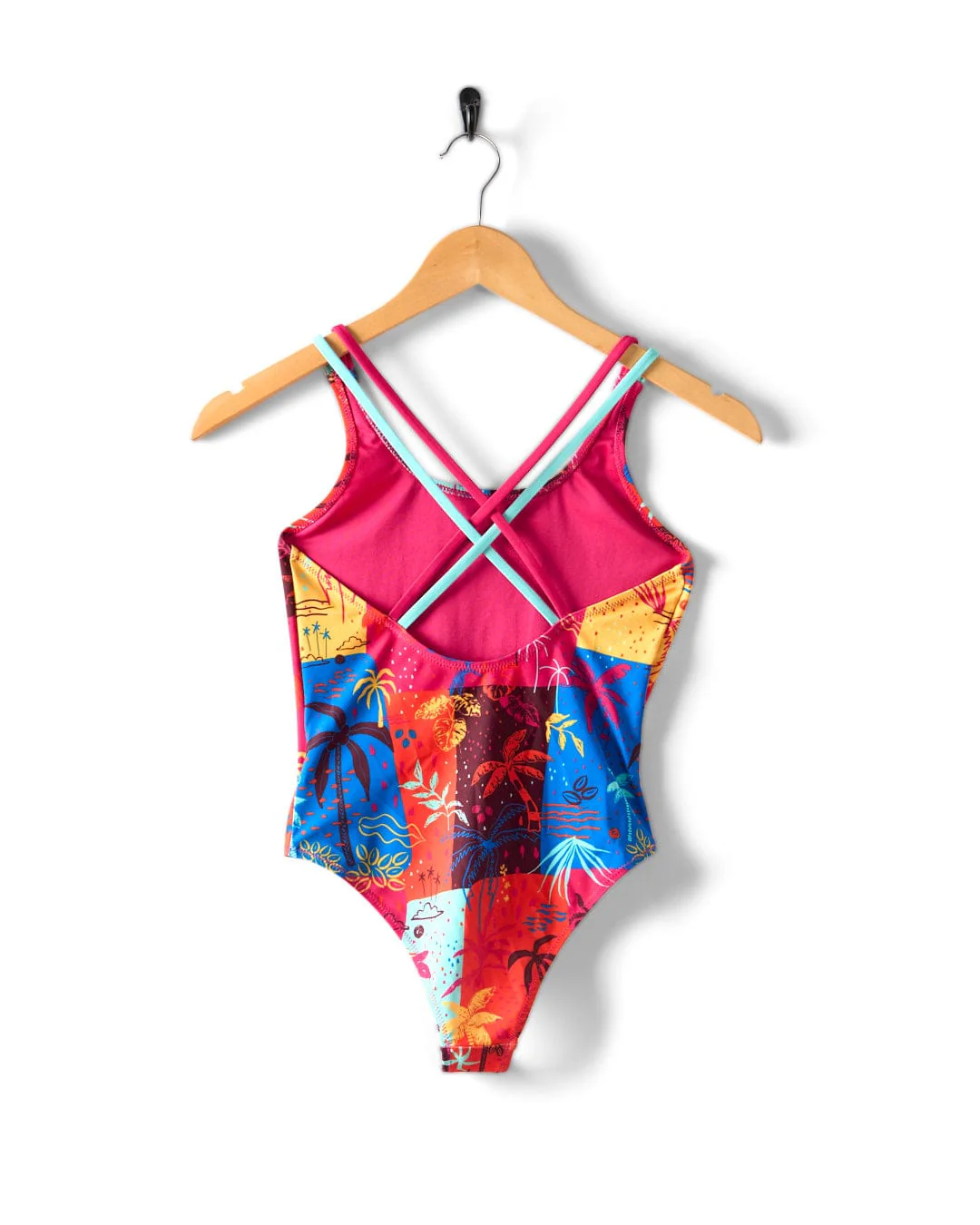Palm Block - Kids Recycled UPF Swimsuit - Multi - Image 2