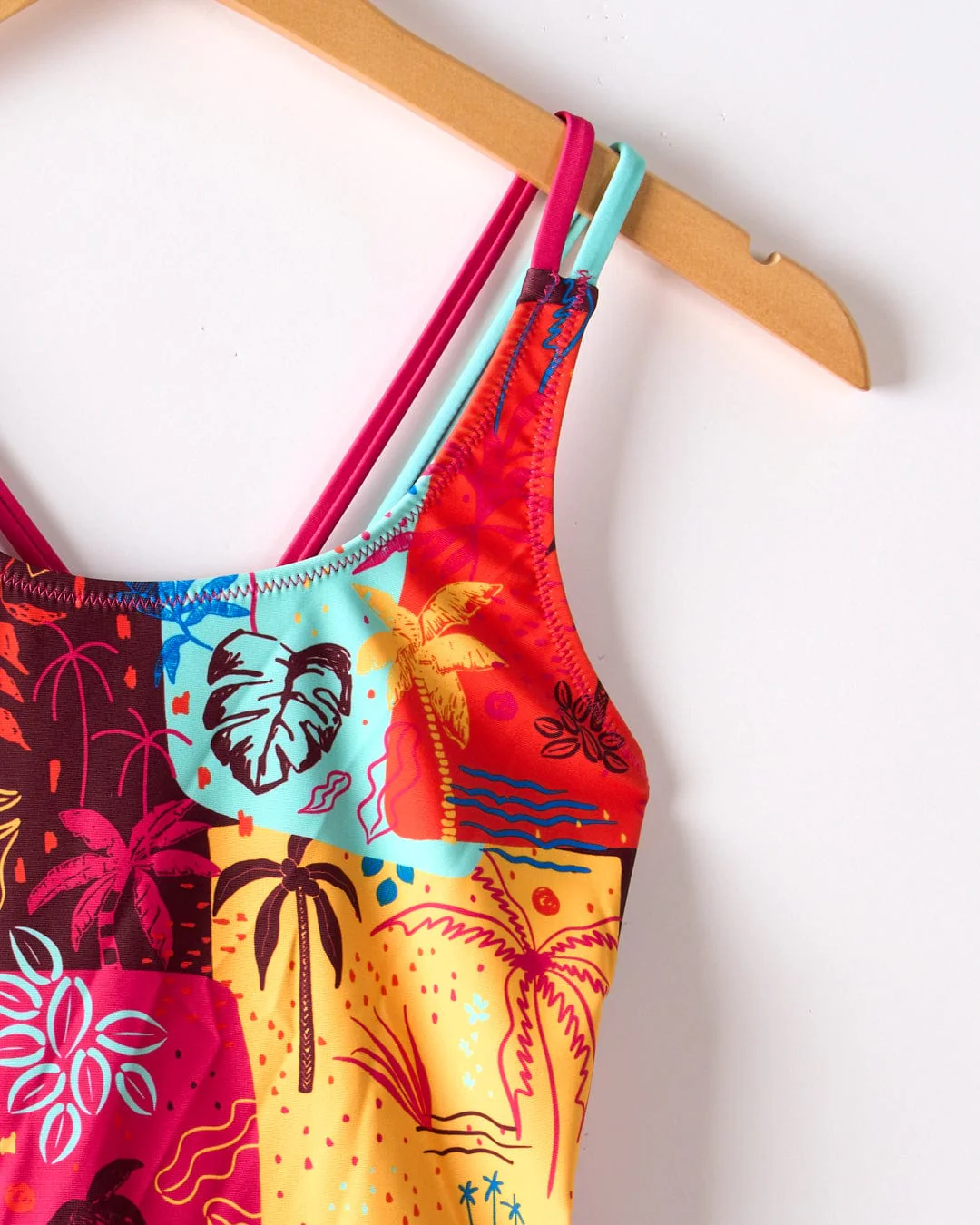 Palm Block - Kids Recycled UPF Swimsuit - Multi - Image 4