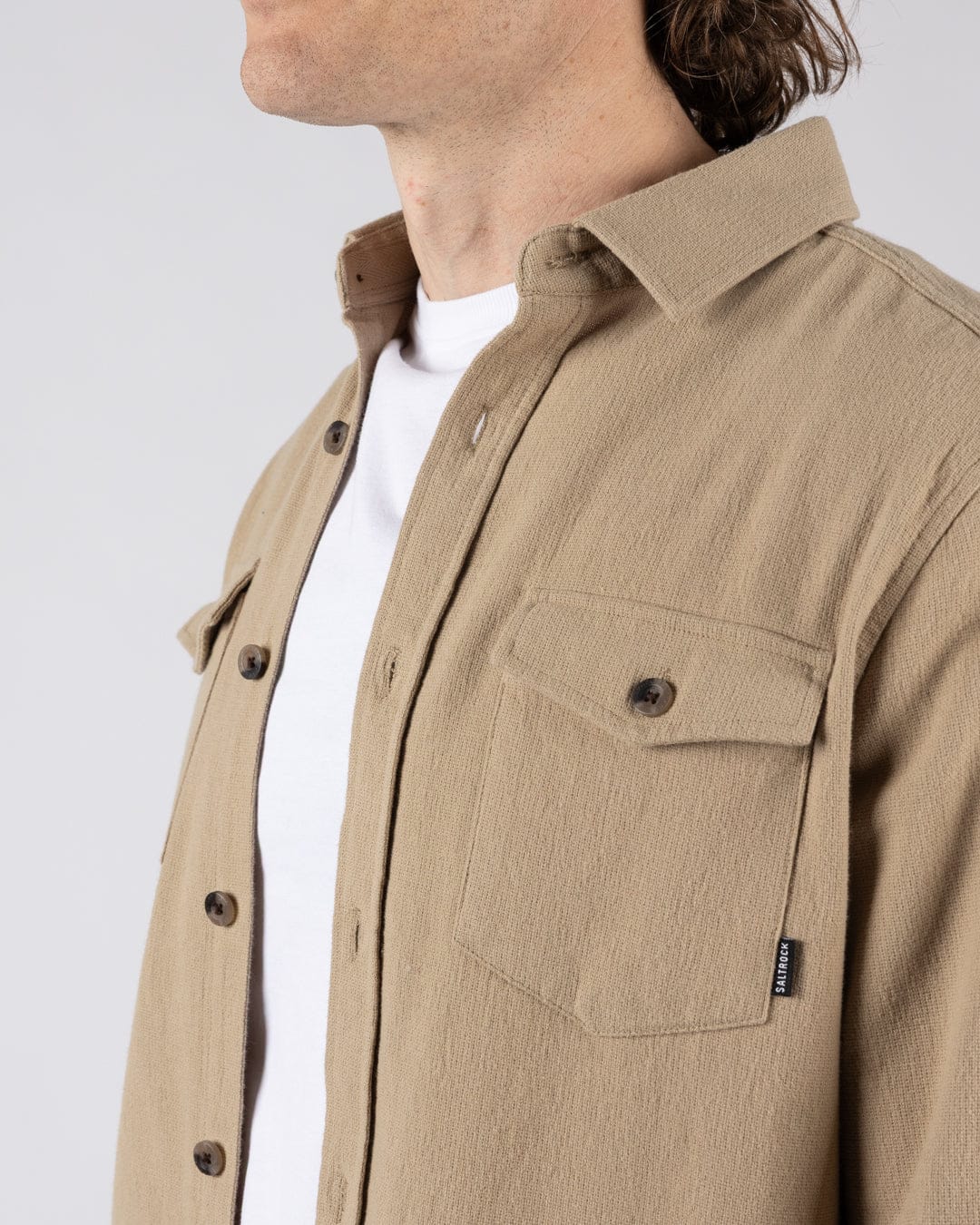 Penare 2 - Mens Long Sleeve Shirt - Beige - Image 3