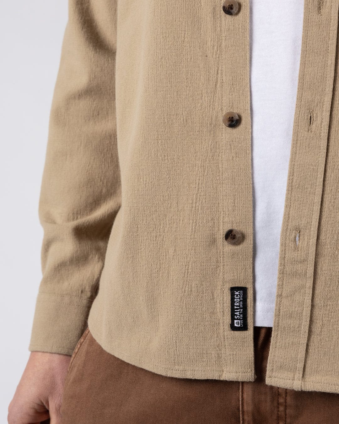 Penare 2 - Mens Long Sleeve Shirt - Beige - Image 5