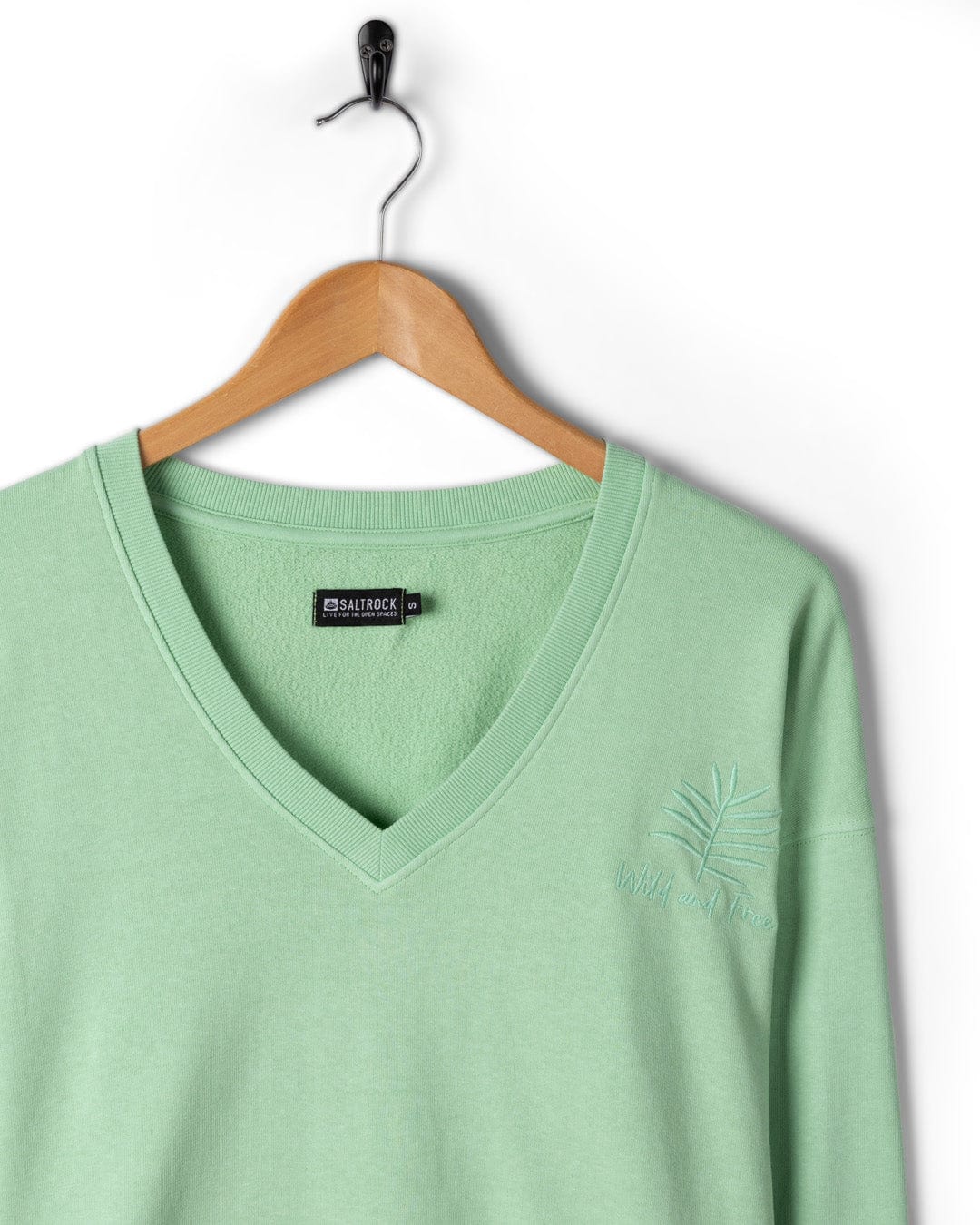 Penny - Womens V-Neck Sweatshirt - Light Green - Image 4