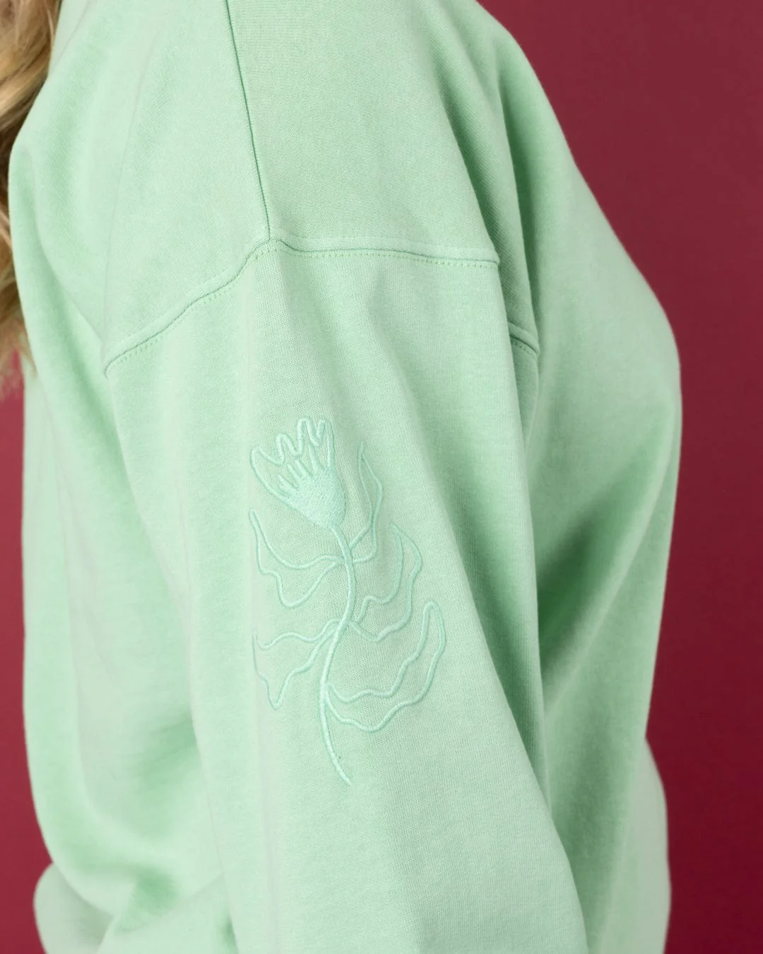 Penny - Womens V-Neck Sweatshirt - Light Green - Image 9