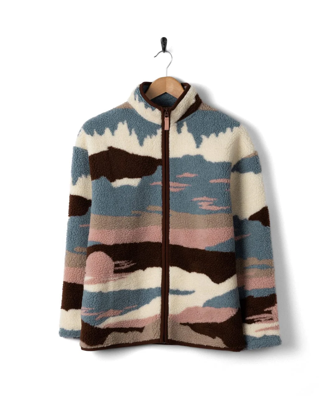 Mountain Trail - Womens Recycled Borg Zip Fleece - Pink - Image 4