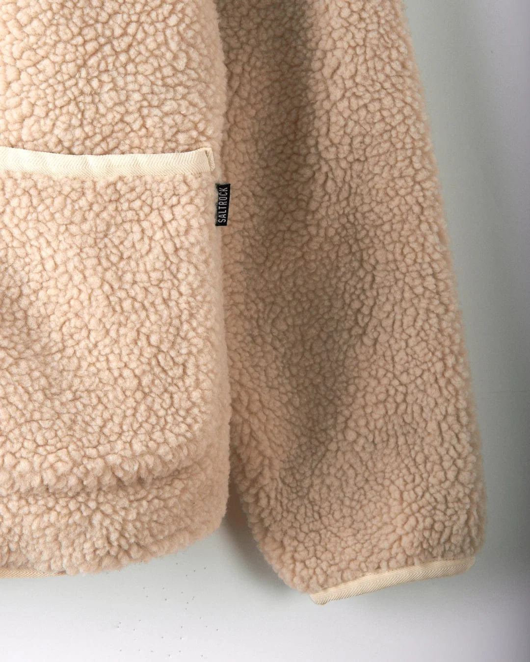 Piper - Womens Reversible Zip Collarless Fleece - Cream - Image 7