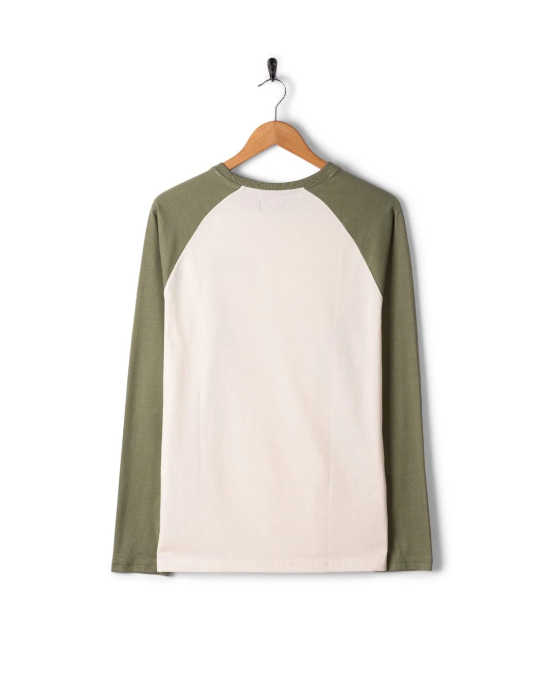 Pitcher Embroidery - Mens Raglan Long Sleeve T-Shirt - Green - Image 8