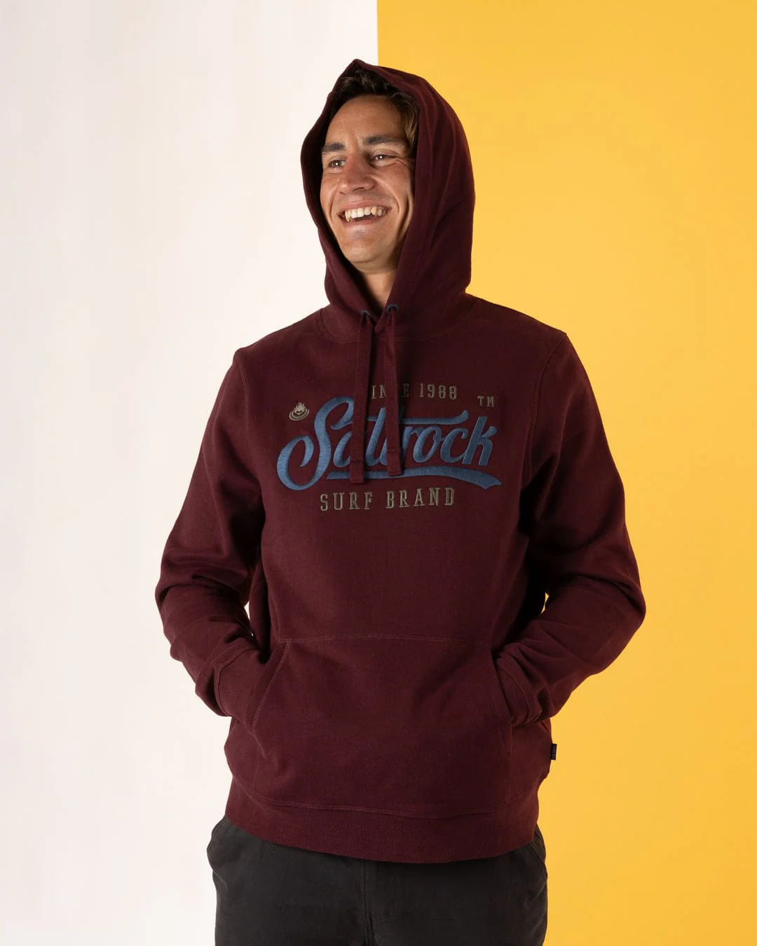 Pitcher Embroidery - Mens Pop Hoodie - Purple - Image 3