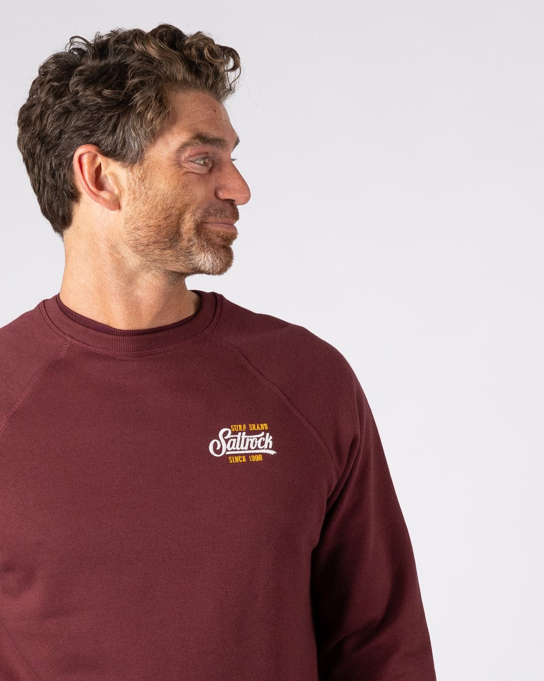 Pitcher Embroidery -  Mens Sweat Shirt - Dark Purple - Image 2