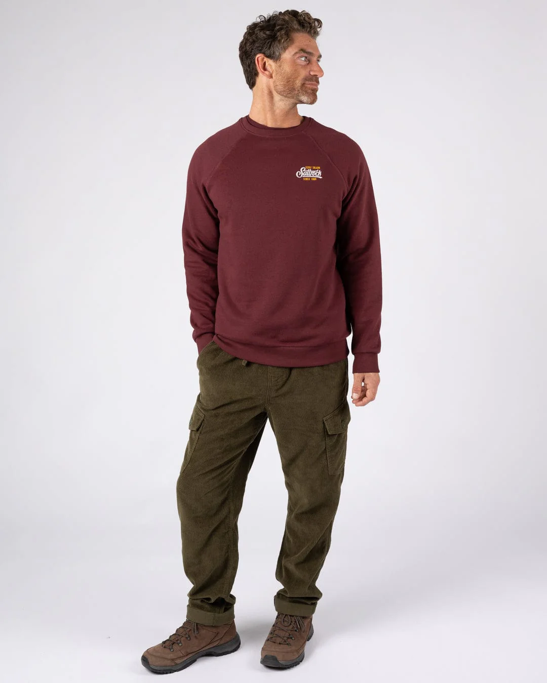 Pitcher Embroidery -  Mens Sweat Shirt - Dark Purple - Image 4