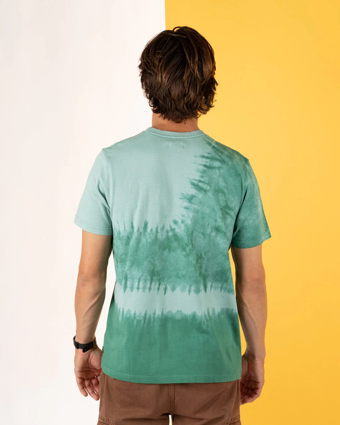 Pitcher Embroidery - Mens Tie Dye T-Shirt -Green - Image 4