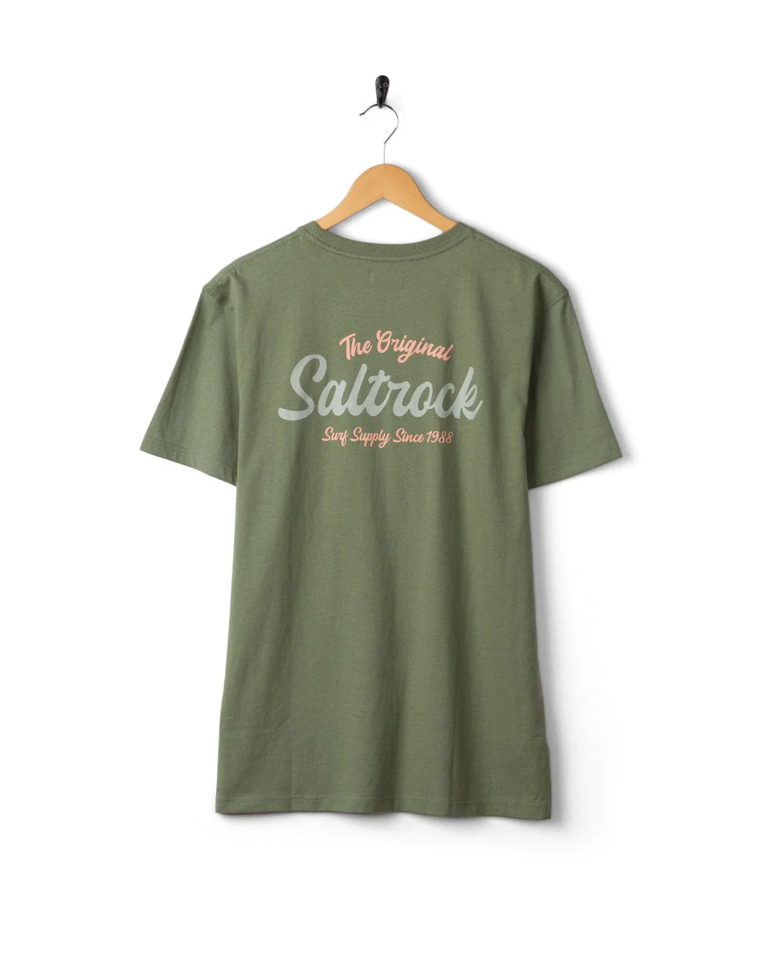 Postcard Script - Mens Short Sleeve T-Shirt- Green - Image 6